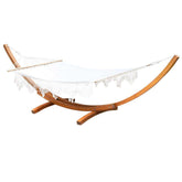 Double Tassel Free Standing Hammock with Wooden Stand - JUST Hammocks